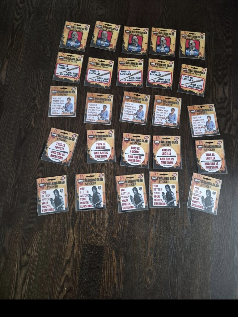 The Walking Dead AMC Iron-On Patches & Stickers Lot